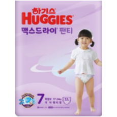 하기스 NEW 맥스드라이 팬티형 기저귀 여아용, 점보형 이상(3XL), 1024매
