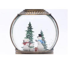 파인굿즈 크리스마스 워터볼 LED 오르골 스노우볼 무드등 조명 랜턴 선물, 플렛랜턴-눈사람