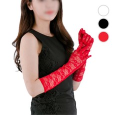 연극용 레이스 롱장갑 38cm 3컬러 행사용 운동회장갑 응원장갑 행사용장갑 응원용품, 블랙, 1개