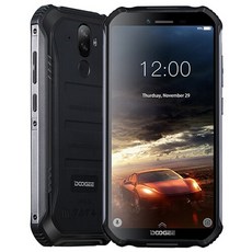 DOOGEE S40 IP68 IP69K 4G 견고한 휴대폰 Android 9.0 5.5 18 : 9 디스플레이 4650mAh MT6739 쿼드 코어 3GB 32GB NFC 얼굴, 실물, 검정