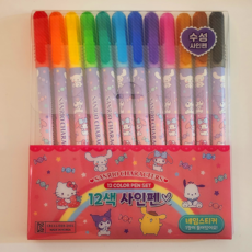 산리오 12색 싸인펜(색상선택가능), 1개, 핑크