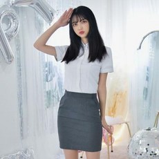 [하복][허리조절] 스판 진그레이 교복치마 스커트