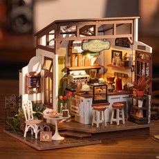 핸즈크라프트X로보타임 DIY 미니어처 하우스 슬로우 라이프 카페, 1개