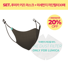 루미카 유아 어린이 아동 키즈 연예인 패션 구리 마스크 브라운 + 미세먼지 차단필터30매 SET