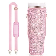 도오빠 유블비 여성 텀블러 가방 스탠리 호환 보호 백 파우치 40oz 887ml 1L 물병 끈조절 크로스백 큐빅 대용량 휴대용 주머니 텀블러백