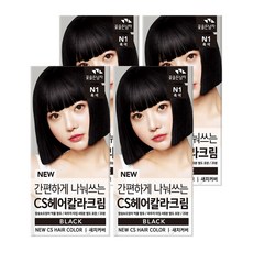 꽃을든남자 간편하게 나눠쓰는 CS 헤어칼라 N1 흑색, 4개