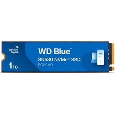 Western Digital 1TB WD Blue SN580 NVMe 내장 솔리드 스테이트 드라이브 SSD Gen4 x4 PCIe 16Gbs M.2280 최대 4150MBs W