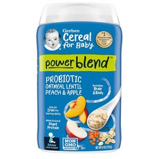 거버 이유식 베이비 시리얼 오트밀 렌틸 피치 애플 Gerber Baby Cereal 2nd Foods Probiotic, 1개
