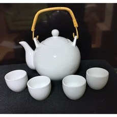 도자기 주전자와 잔세트2p와4p선택 판촉용 이나 선물용 저렴한가격 주전자1000mL, 1세트