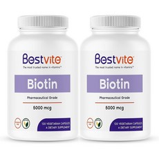 비오틴 5000mcg 240캡슐 (120캡슐 2팩) 8월분 고함량 대용량 미국산 Biot, 2개