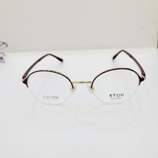동그리안경 STUN 7255 50 와인골드 반무테 울템다리