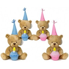 생일 축하 곰돌이 그루터기 동물 4팩 곰 플러시 소프트 토이스 컵케이크와 키즈 걸스 보이즈 핑크 블루