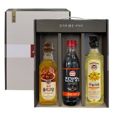 [제프몰] 명품선물3종 (진간장+올리고당+카놀라유) 식용유선물세트 설 추석 명절, 1세트