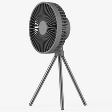 PYHO 캠핑 선풍기 LED 충전식 무선 선풍기 휴대용 선풍기+수납 가방 캠핑 선풍기 추천, 그레이, 4000mA