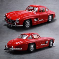 브라고 1:24 메르세데스 벤츠 300SL 1954 올드카 다이캐스트 모형차, 레드