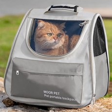 moorpet 확장형 반려동물 백팩 고양이 강아지 이동가방 그레이 1개