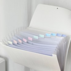미미누 깔끔핏 아코디언파일 13칸 정리함, 화이트, 1개