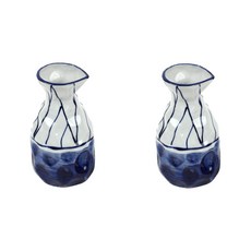 일본풍 블루사선 도자기 독구리 사케 전통주 도쿠리 술병 220ml 2P세트, 2개