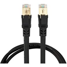 [해외직구]Xiwai RJ45 Cat8 Ethernet Network LAN Cable Patch Cord 2540Gbps for Router Laptop (0.5m) B, Black_0.5m, 상세 설명 참조0, 1개