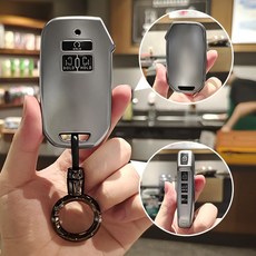 HAKO 메탈릭 TPU 차키케이스+키홀더 (카니발KA4 2021~2023), K-08, 메탈릭실버