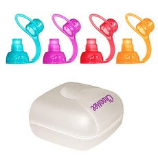 ChooMee SoftSip Food Pouch Tops 4 컬러 화이트 케이스 어린이 입 비산 방지 및 보호, 상세페이지 참조