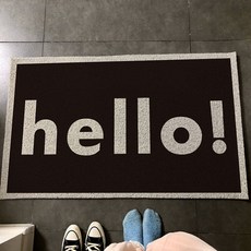 어나더 PVC 미끄럼방지 현관 코일매트, 1세트, Hello