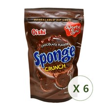 [마켓찐몰] 오이시 스펀지 크런치 초코 100g 수입 과자, 6개