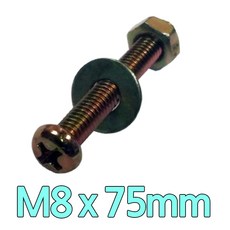 다스마트 둥근머리볼트 m8 x 75mm 너트와샤세트, 1개