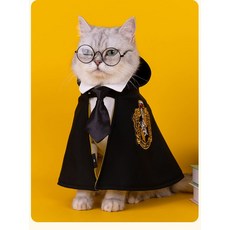 반려동물 코스프레 코스튬 핼러윈 망토 고양이 강아지 옷 변신 코스마법학원 해리포터, 1개, 노랑