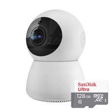 펭카미캠(PD204) 200만화소 가정용 CCTV 홈 IP네트워크 회전형 카메라 베이비 아기모니터 홈캠 스마트폰 감시 돌봄CCTV 돌보미CCTV, 펭카미캠(PD204)+SD카드 128GB