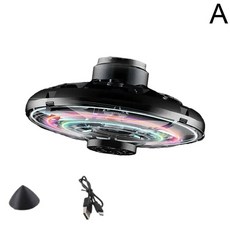 플라잉 스피너 UFO 부메랑 미니 드론 매직 LED 라이트 학생 성인 피젯 크리스마스 생일 선물, Black, 1개