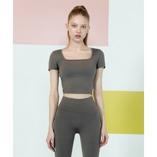 [국내정품] 젝시믹스 젤라 인텐션 스퀘어 크롭탑 토프그레이
