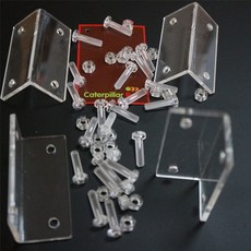 4 x 각진 L 브래킷 광택 투명 투명 Perspex 아크릴 + 20x M5 볼트 투명 직각 브래킷 코너