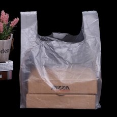50 개/몫 791012 인치 피자 비닐 봉투 테이크 아웃 식품 가방 디저트 숍 포장 비닐 봉투 포장 가방 맞춤, 02, 10인치