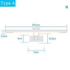 LED 거울 조명 고정장치 메이크업 화장대 램프 방수 욕실 벽 실내 조명 걸이식 50cm 110V 220V, Warm Light(3000K)_White AC 85- - 무선led거울조명