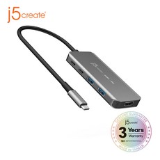 [j5create] JCH453 USB4 8K 60Hz USB C타입 슬림 멀티허브 6in1, 단품, 단품 - jcallyjm7