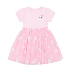 프렌치캣2 핑크 리본 샤 OP ch 면 드레스 반팔 신상품 (Q42DKO230C)