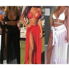 2019 최신 스타일 커버 비치 비키니 드레스 ups 순수 스위트 여성 수영복 수영복 beachwear 여성용 랩 니트 스커트|커버 업|