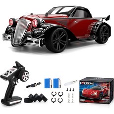 Desdoni RC 드리프트 카 리모컨 자동차 1\/16 스케일 38KM\/H 고속 4WD 2.4Ghz 스티어링 컨트롤 풀 LED 조, 02 B-레드, 1개