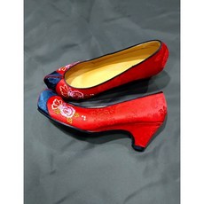 선한한복) 여자 한복 신발 3cm 5cm 핑크색 나비수 꽃신