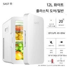 12L 미니 냉장고 소형 가정용 냉동 화장품, 12L 흰색 자동차 홈 이중 사용
