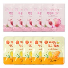 까먹는 망고젤리 5개 + 까먹는 복숭아젤리 5개, 40g, 1세트, 망고 + 복숭아