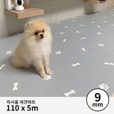 [따사룸] 마이펫 미끄럼방지 애견 롤매트 폭 110 x 길이 5m x 두께 9mm, 디자인:01. 도그프린트_1.1mx5mx9mm