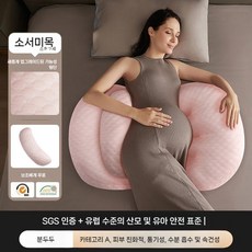 임산부베개 허리보호 측면수면베개 복부지지대 U자형 베개 수면용 임신베개용품, 핑크 3D 통기성 보조베개