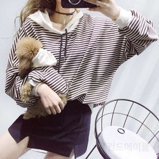 개플룩 강아지커플룩 스트라이프 후드 시밀러룩 반려견커플룩 세트 견주 댕플룩 주인, 블랙 스트라이프 후드, 1개