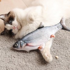움직이는 물고기 고양이 춤추는 장난감 캣 스트레스 해소 충전식 펫토이, 은룡어, 1개