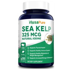 해외 NusaPure 요오드 Kelp Laminaria spp 200캡슐, 3개, 200정