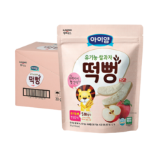 아이얌 유기농 쌀과자 사과떡뻥(30g) 3개, 사과맛, 30g