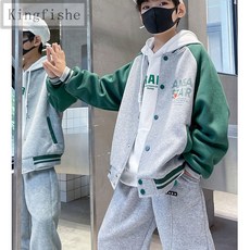 [Kingfishe]남아 봄 패션 빅사이즈 후드 트레이닝 점퍼 xin024SL8