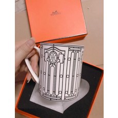 북유럽 명품 머그 잔, 1개, 검은 선 막대 컵